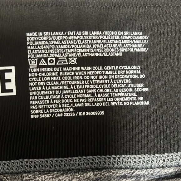 PINK by Victoria Secret Ultimate Gray Active Sheer Black Leggings size S/P - Picture 9 of 9